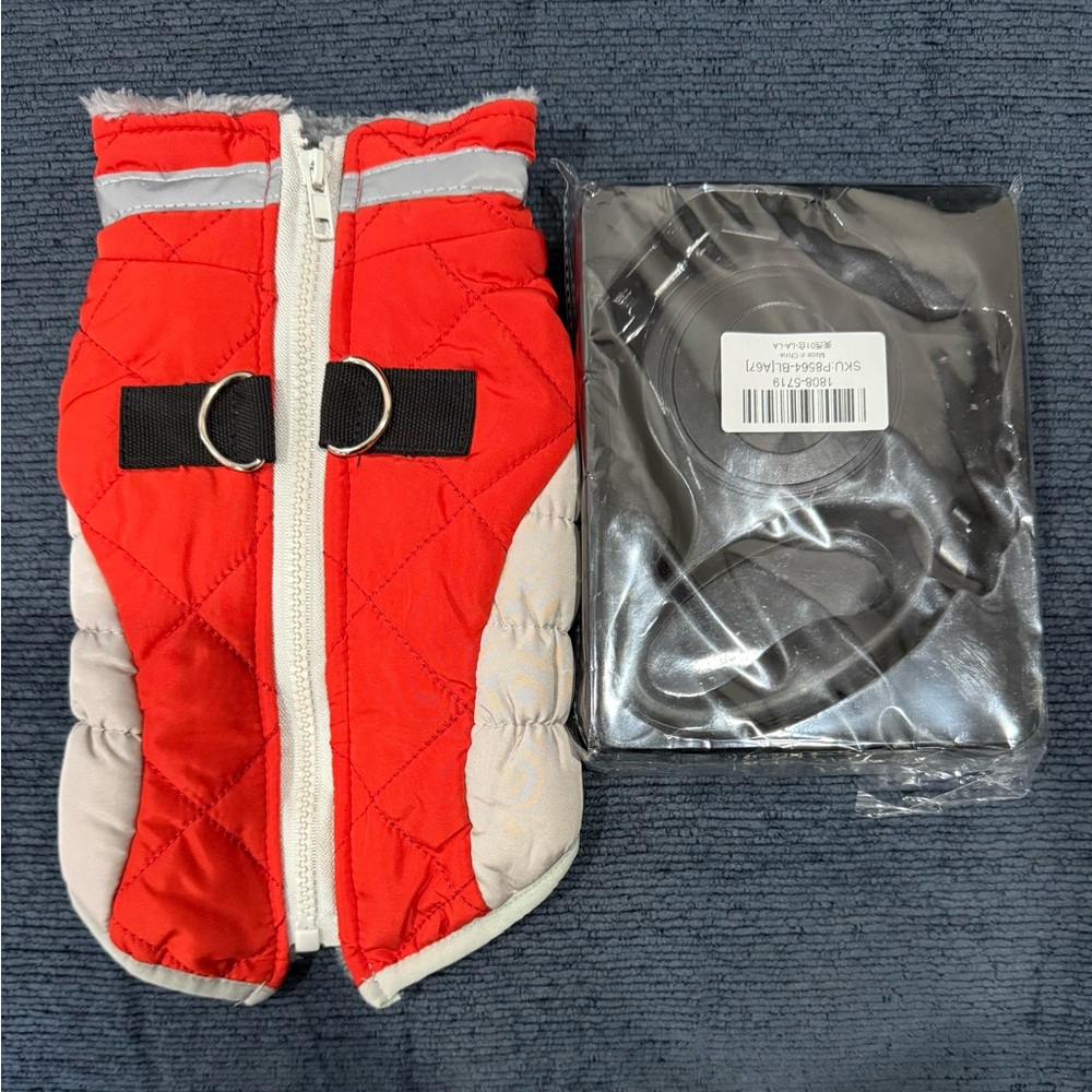 Red Quilted Kids Vest with Harness